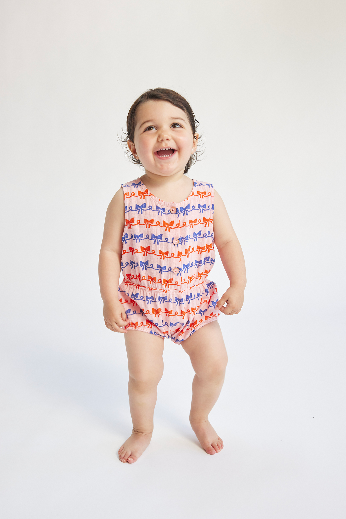 BABY RIBBON BOW ALL OVER ROMPER