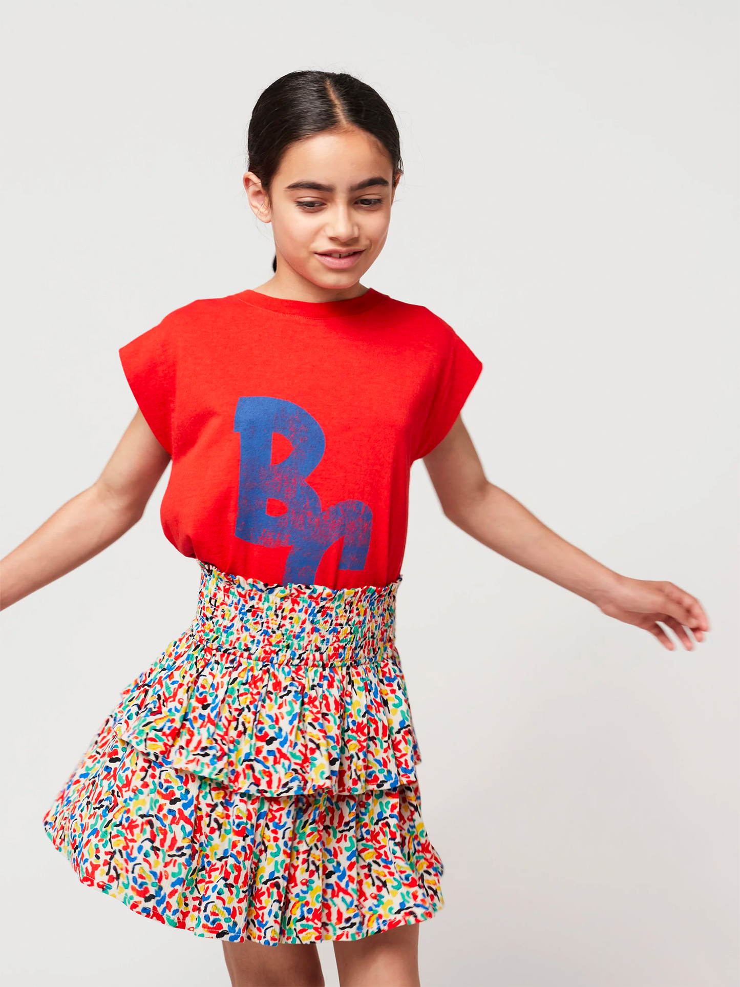 CONFETTI ALL OVER WOVEN RUFFLE SKIRT