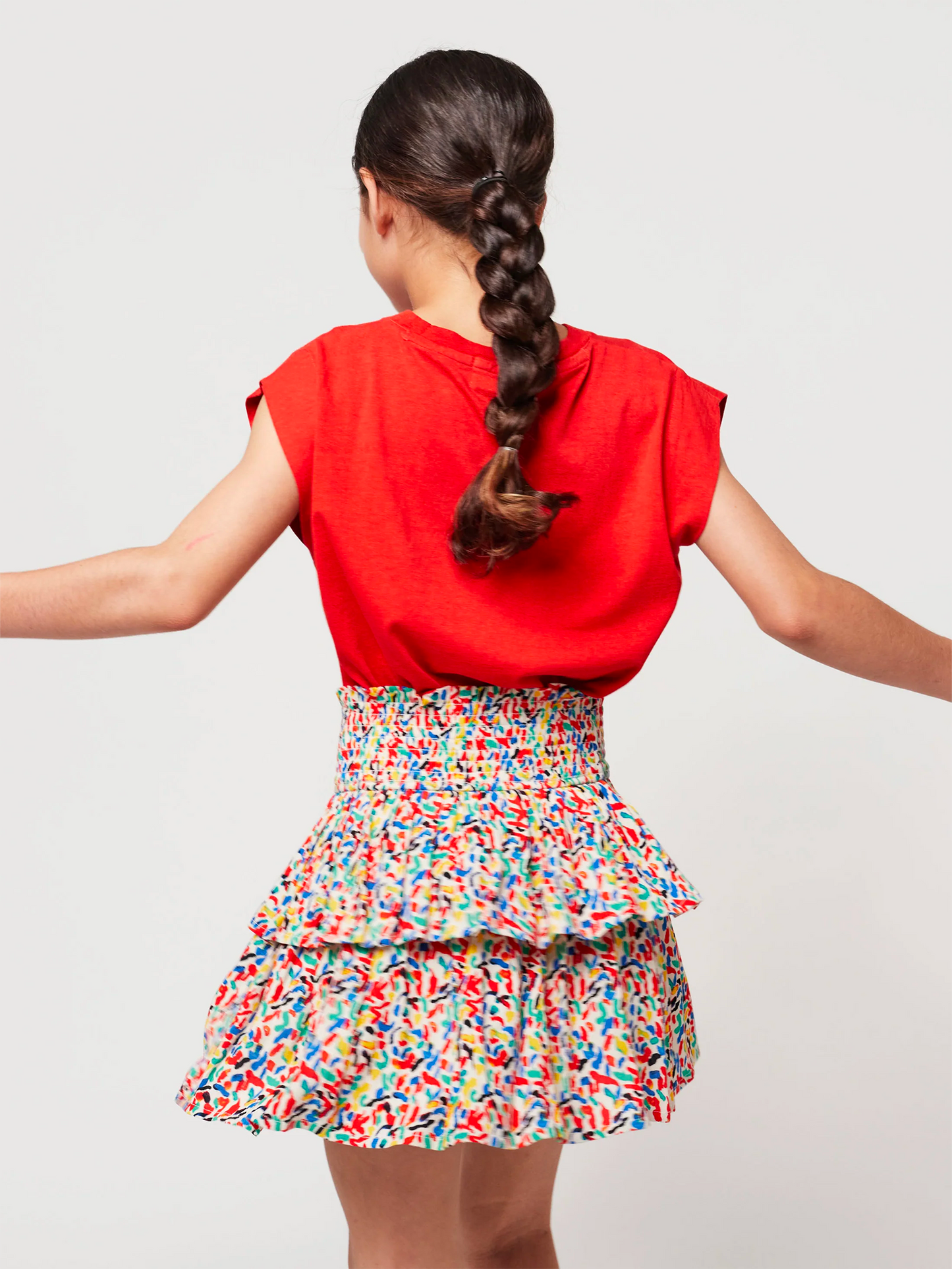CONFETTI ALL OVER WOVEN RUFFLE SKIRT