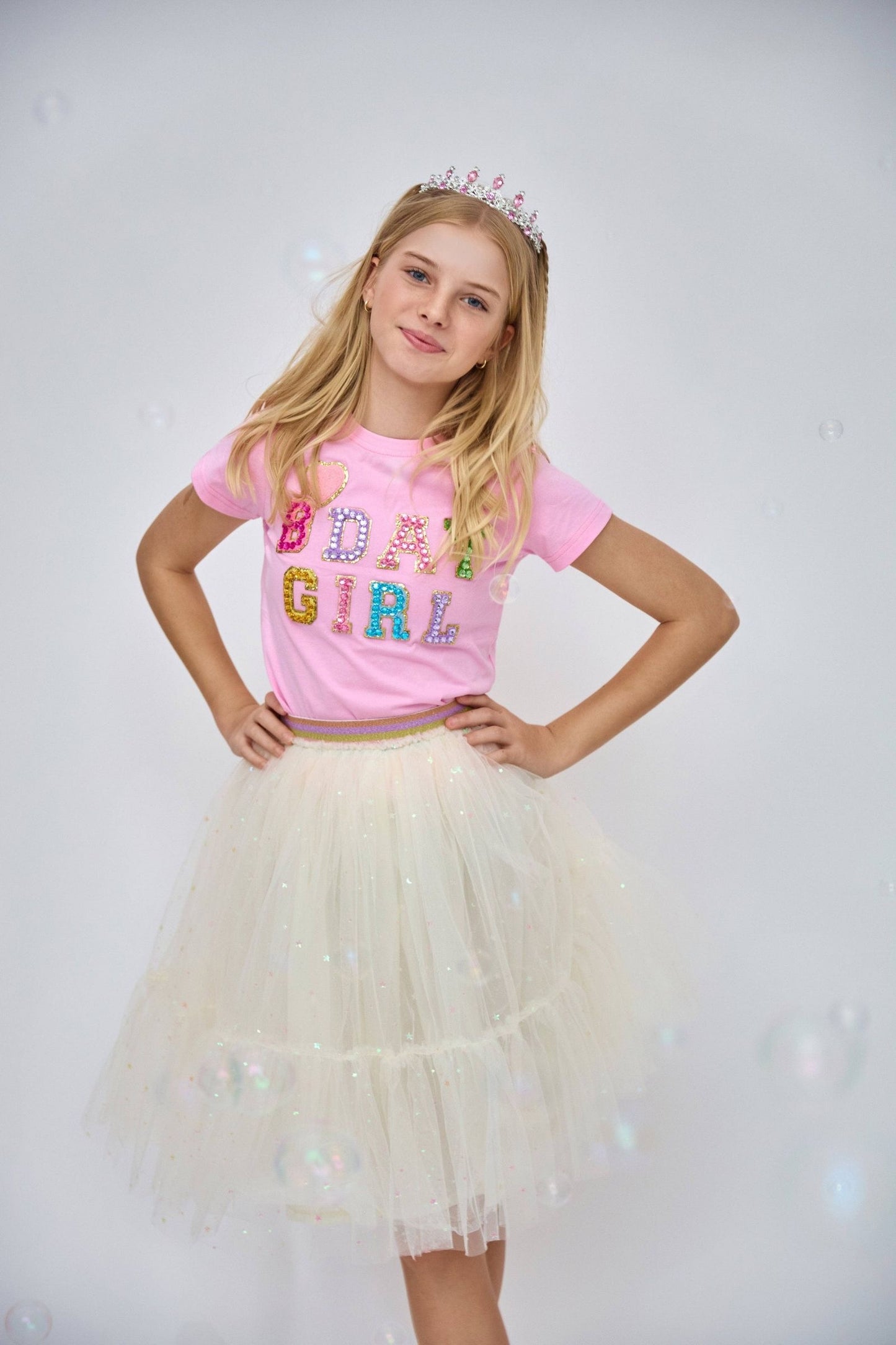LOLA AND THE BOYS | Pink Birthday Girl Gem T-Shirt