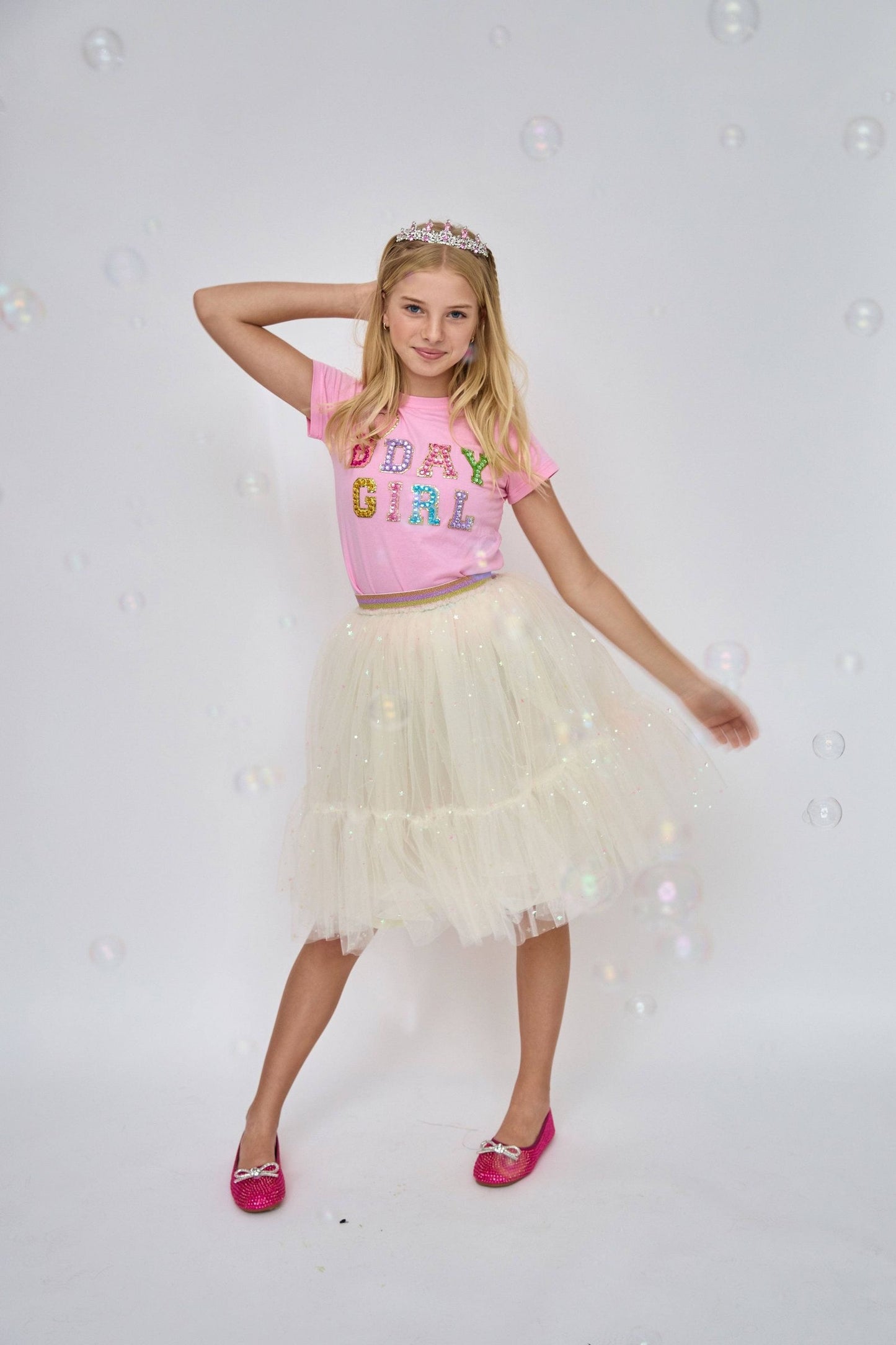 LOLA AND THE BOYS | Pink Birthday Girl Gem T-Shirt