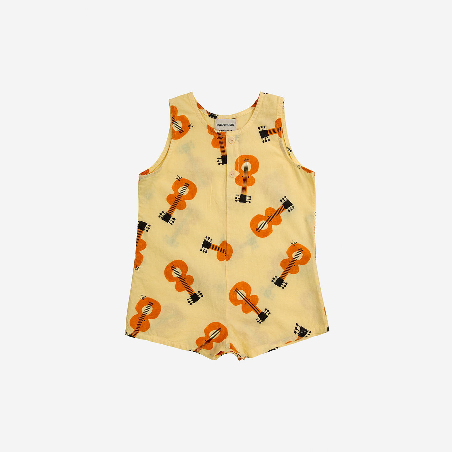 ACOUSTIC GUITAR ALL OVER WOVEN PLAYSUIT