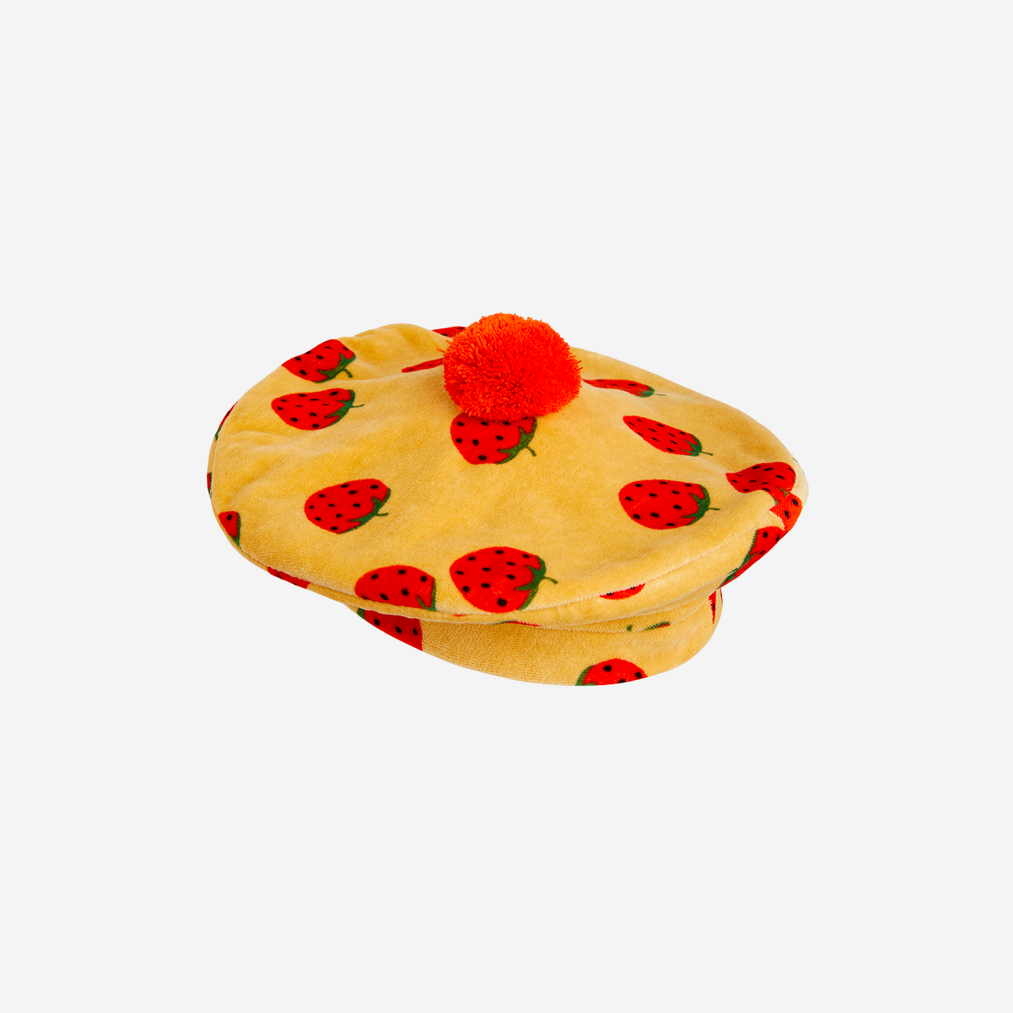 MINI RODINI | Strawberries velour beret