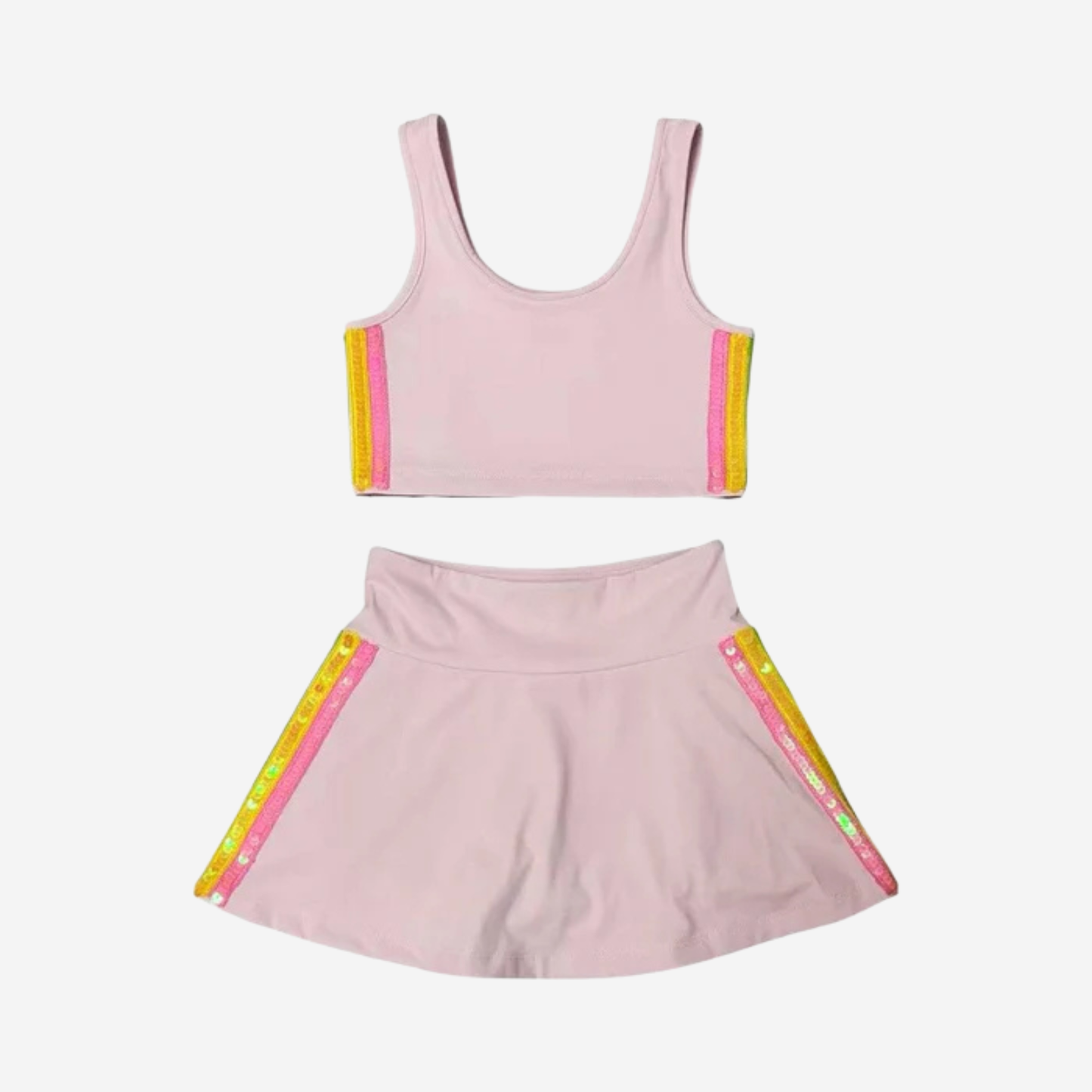 PINK RAINBOW SHERBET SEQUIN TENNIS SET