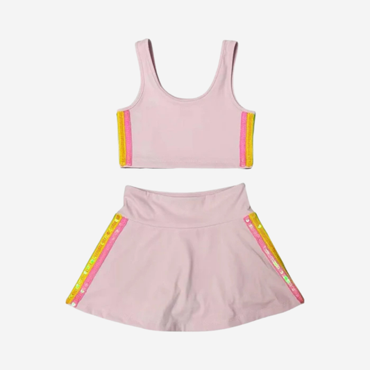 PINK RAINBOW SHERBET SEQUIN TENNIS SET