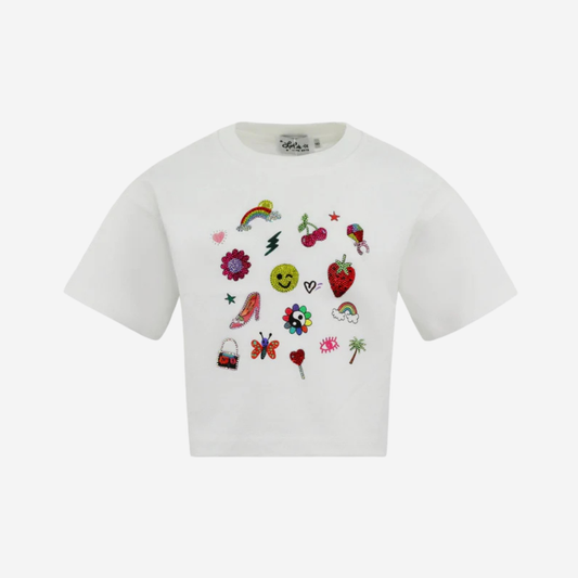 SPARKLE DOODLE CROP T-SHIRT