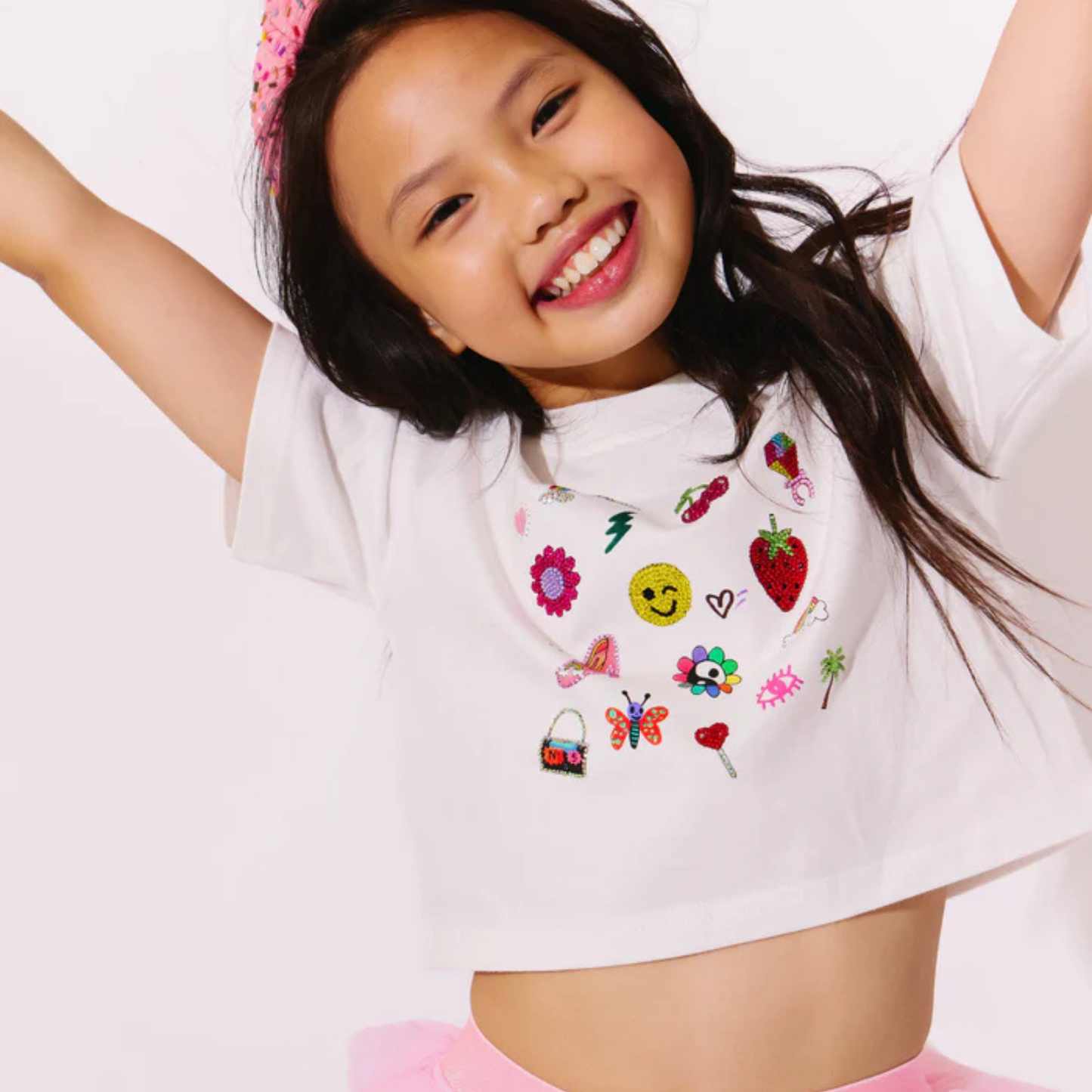 SPARKLE DOODLE CROP T-SHIRT