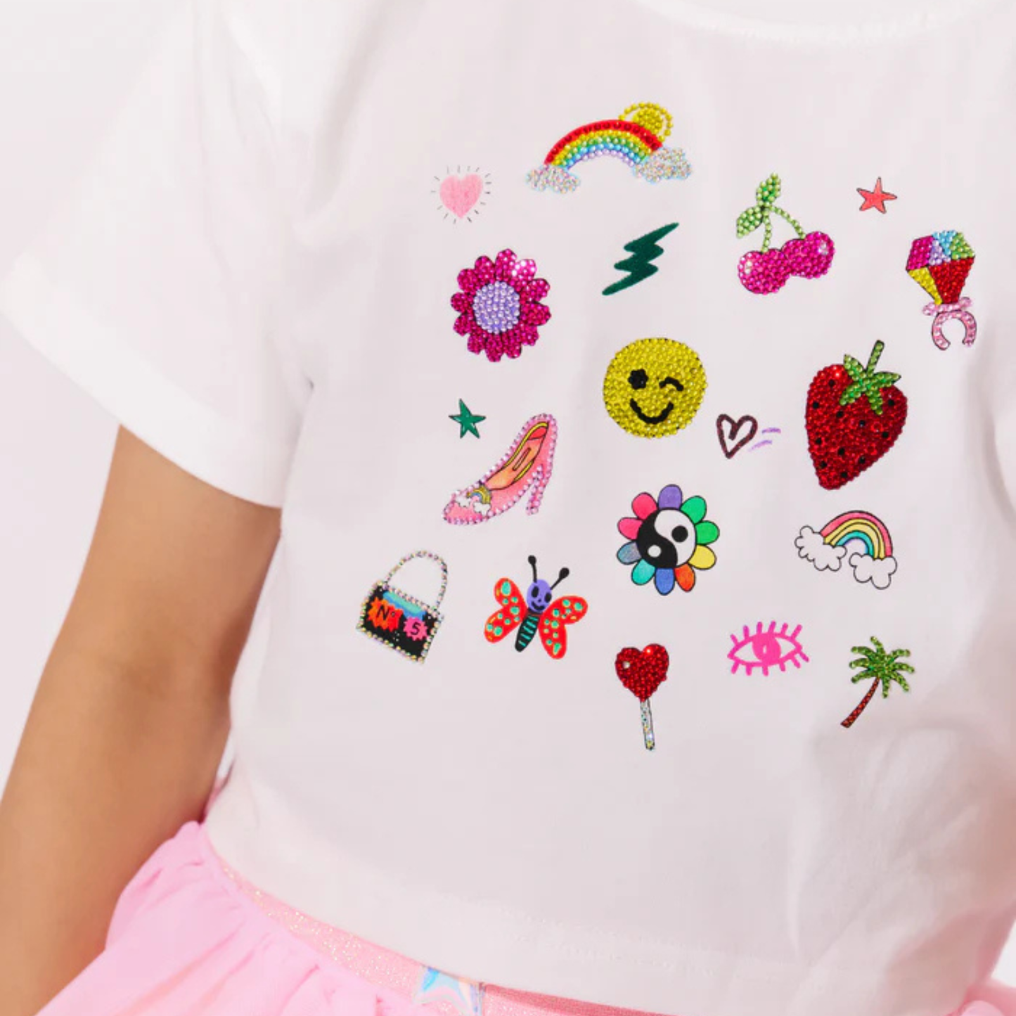 SPARKLE DOODLE CROP T-SHIRT