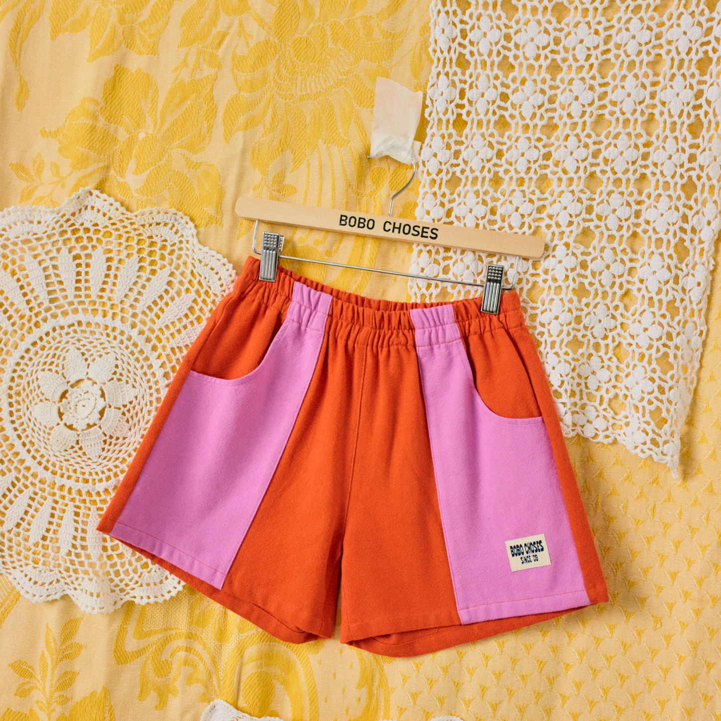 BOBO CHOSES COLOR BLOCK WOVEN SHORTS