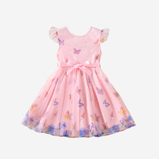 BUTTERFLY PRINT PARTY DRESS