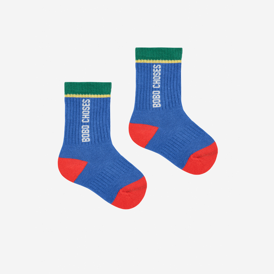 COLOR BLOCK LONG SOCKS BLUE