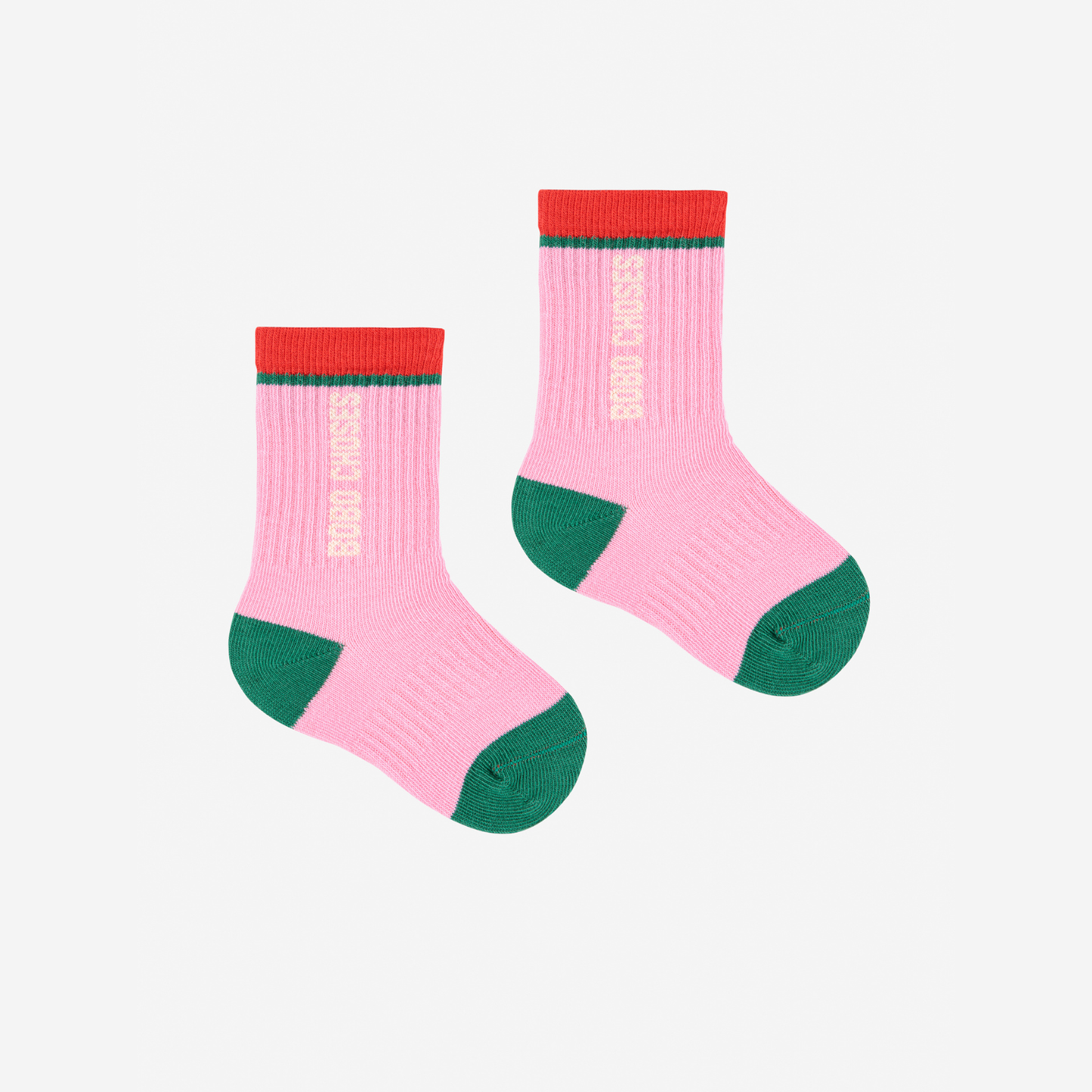 COLOR BLOCK LONG SOCKS PINK