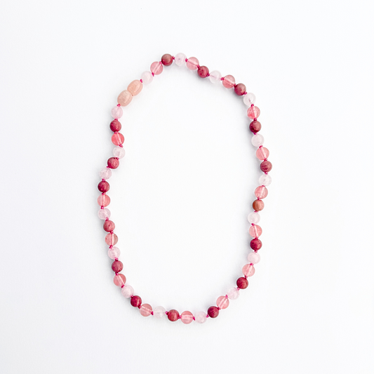 LA LUNA AMBER KIDS NECKLACE - PINK