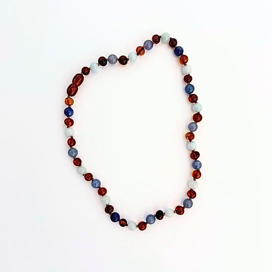 LA LUNA AMBER KIDS NECKLACE - BLUE