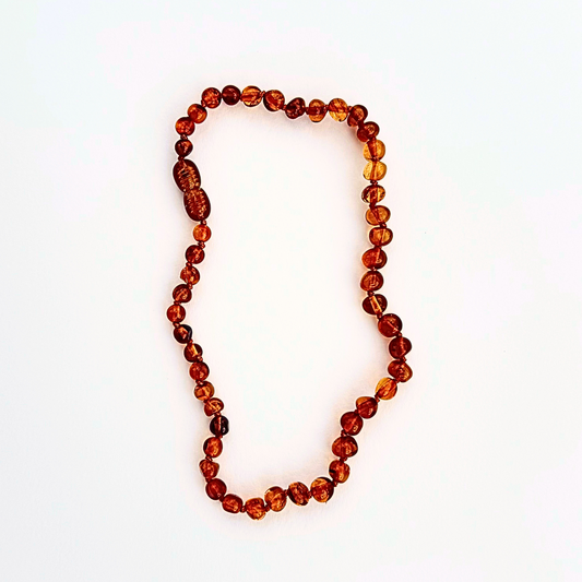 LA LUNA AMBER BABY NECKLACE - COGNAC