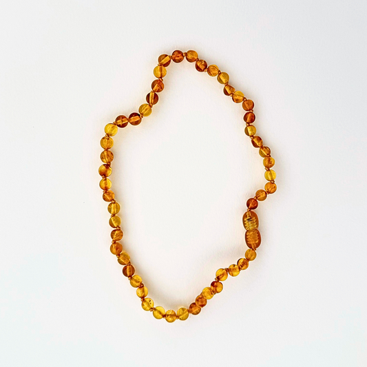 LA LUNA AMBER BABY NECKLACE - POLISHED HONEY