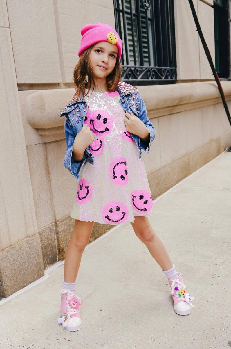 PINK HAPPY EMOJI DRESS