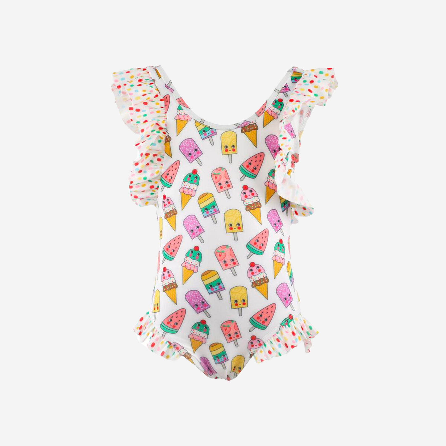 RAINBOW ICE CREAM RUFFLE SWIMSUIT