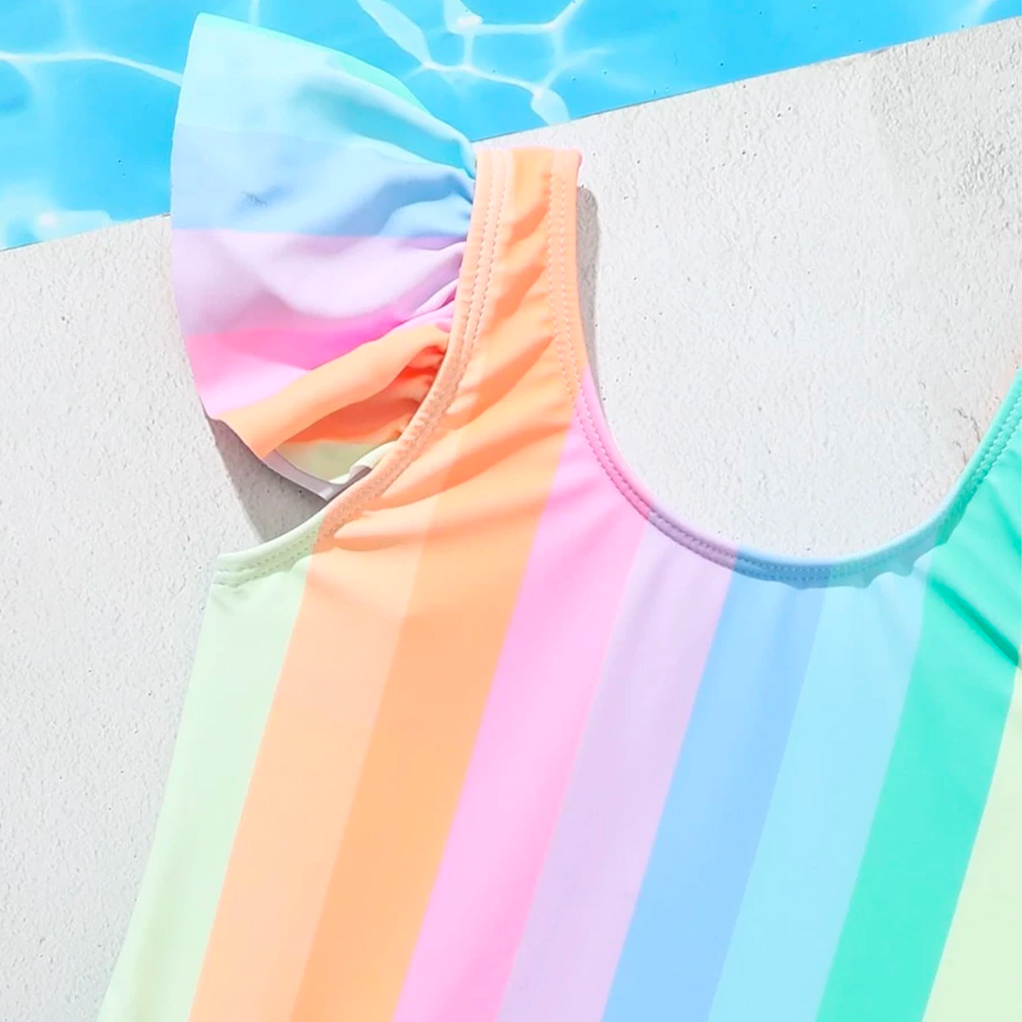 RAINBOW STRIPED SWIMSUIT