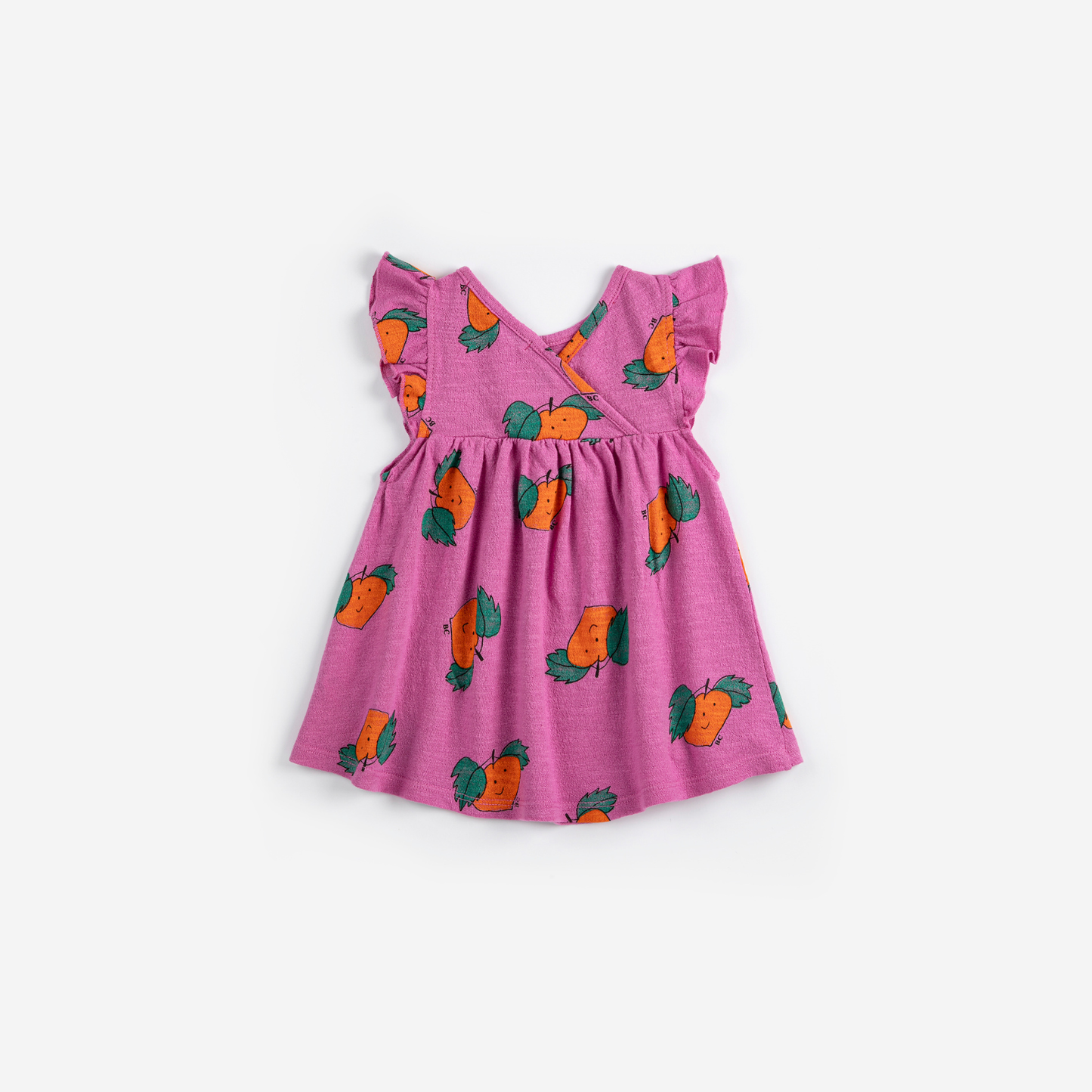 TANGERINE ALL OVER RUFFLED DRESS