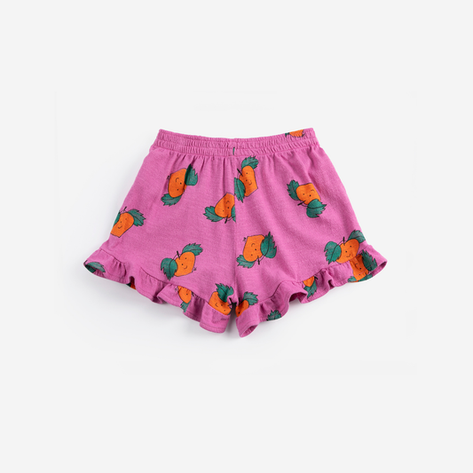TANGERINE ALL OVER RUFFLED SHORTS