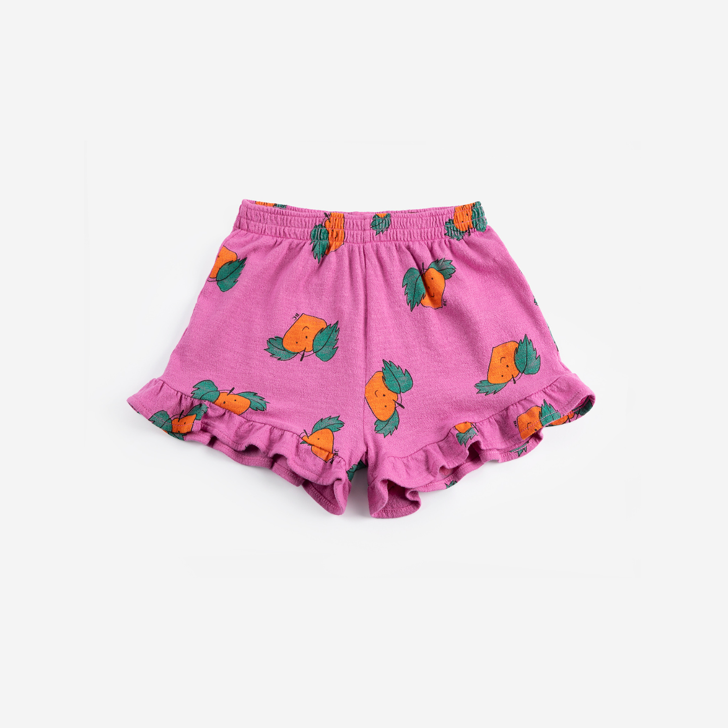 TANGERINE ALL OVER RUFFLED SHORTS